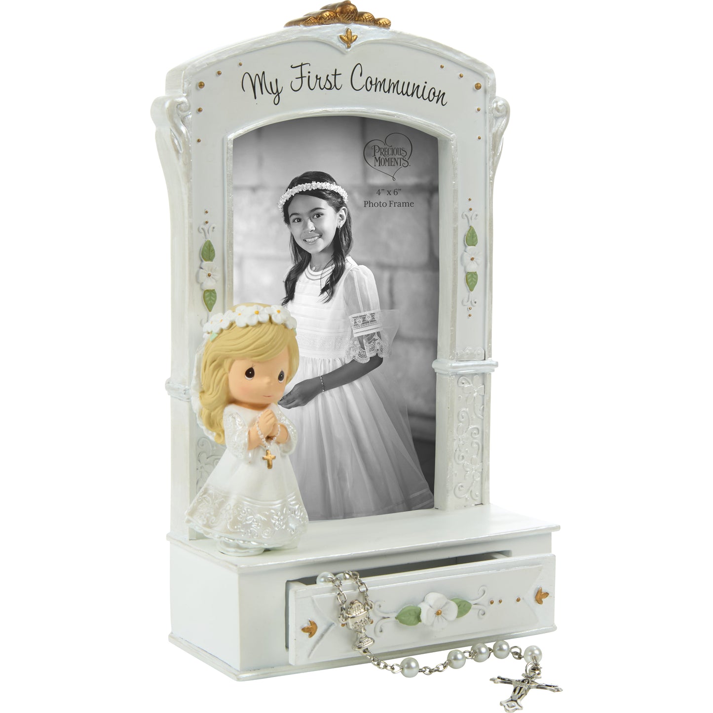 My First Communion Photo Frame With Drawer And White Rosary