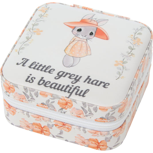 A Little Grey Hare Is Beautiful Travel Jewelry Box