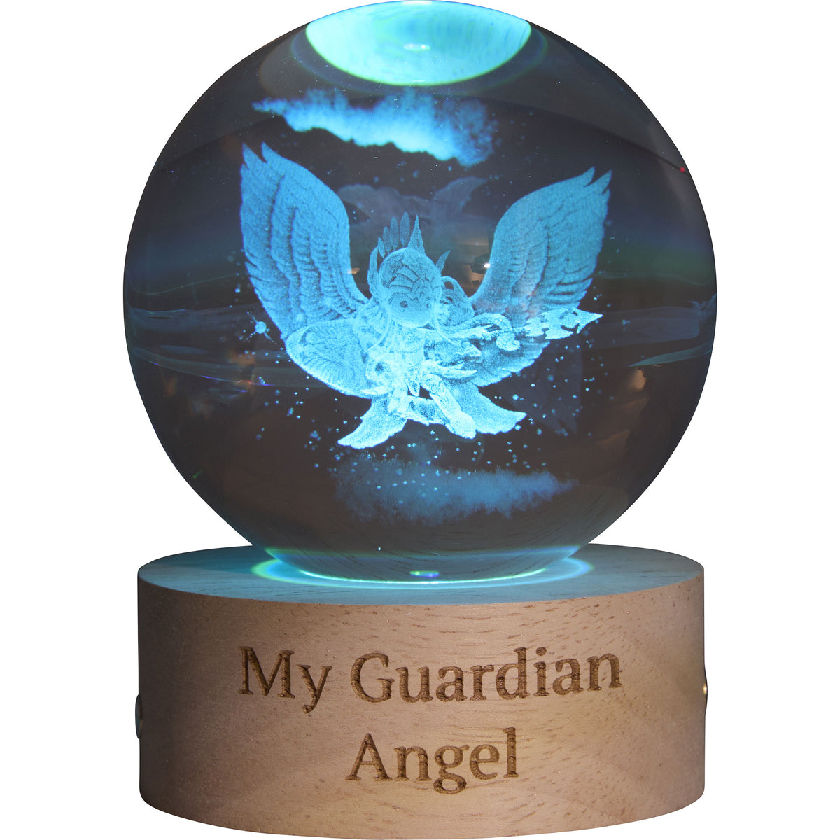 Elongated Warrrior Angel Light Up Laser Etched Ball
