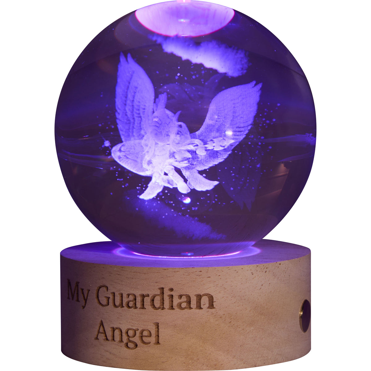 Elongated Warrrior Angel Light Up Laser Etched Ball