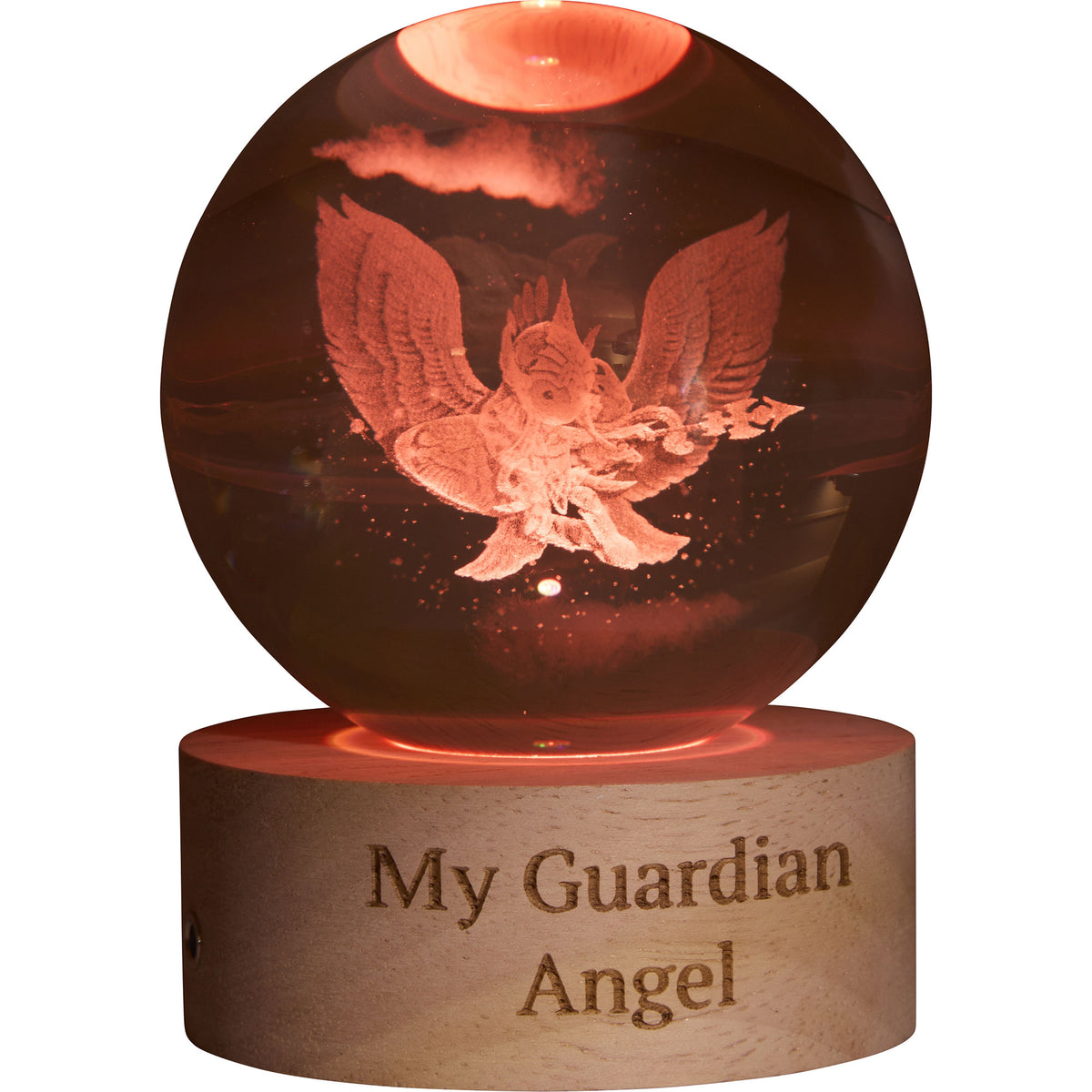 Elongated Warrrior Angel Light Up Laser Etched Ball