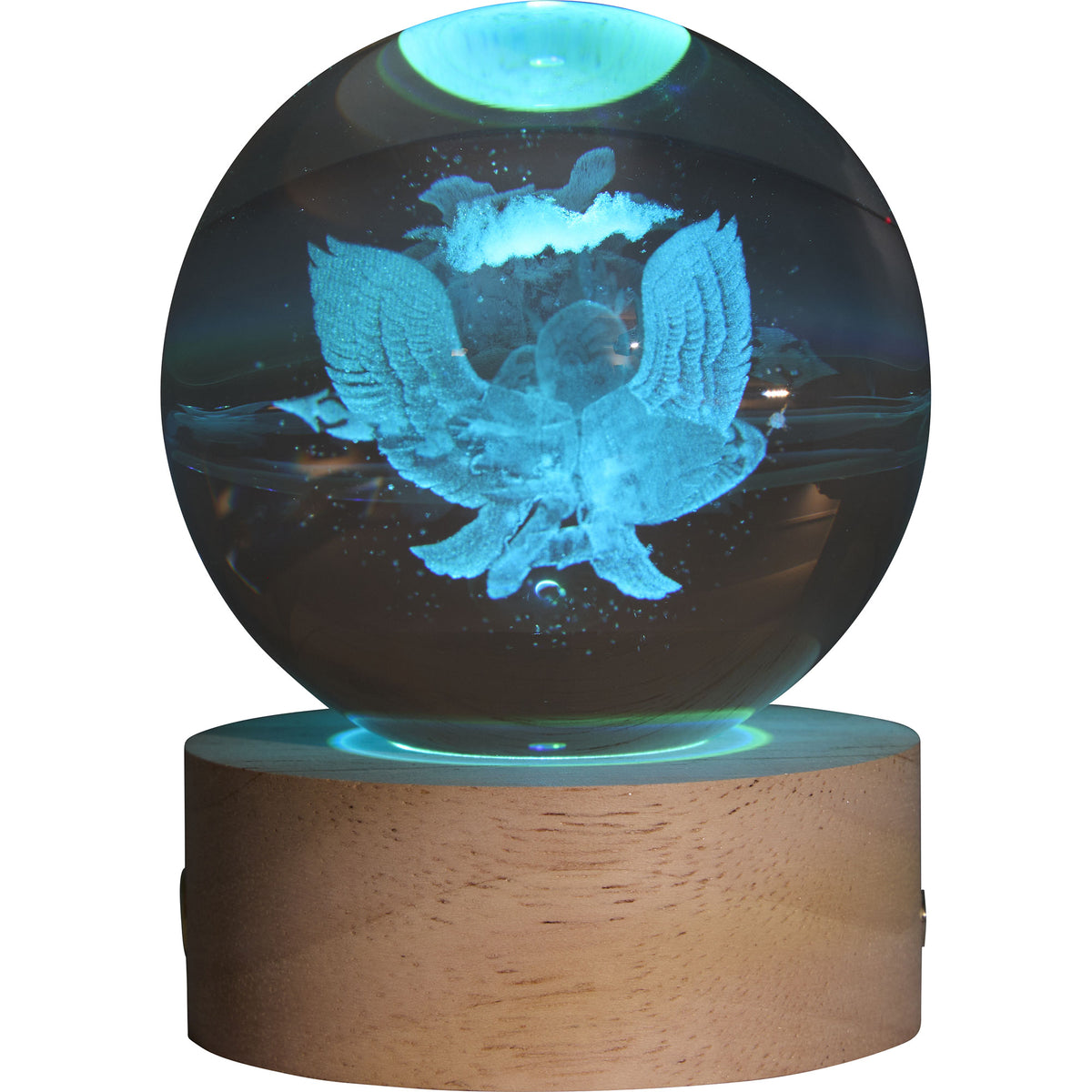 Elongated Warrrior Angel Light Up Laser Etched Ball