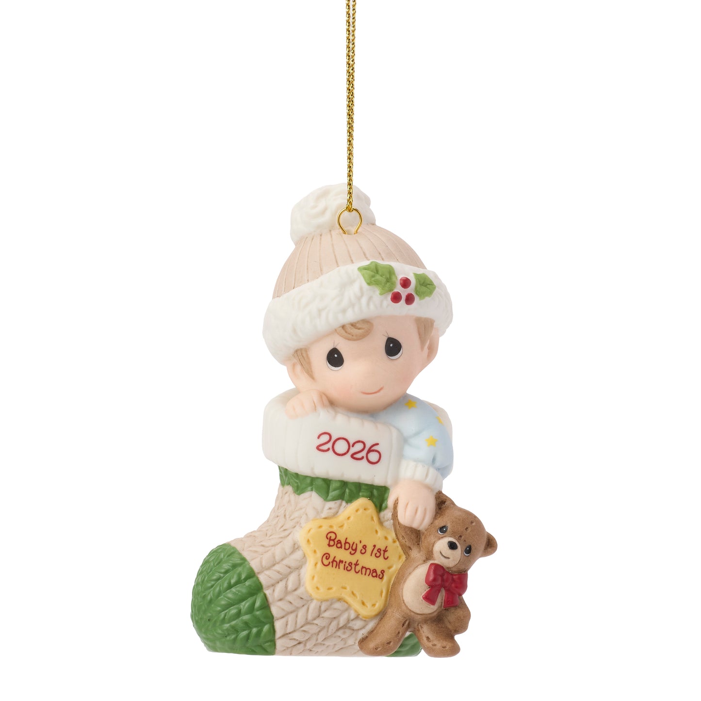 Baby's First Christmas 2026 Dated Boy Ornament