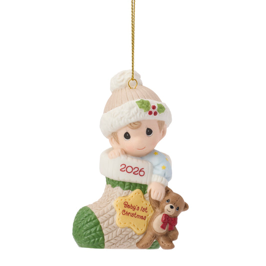 Baby's First Christmas 2026 Dated Boy Ornament