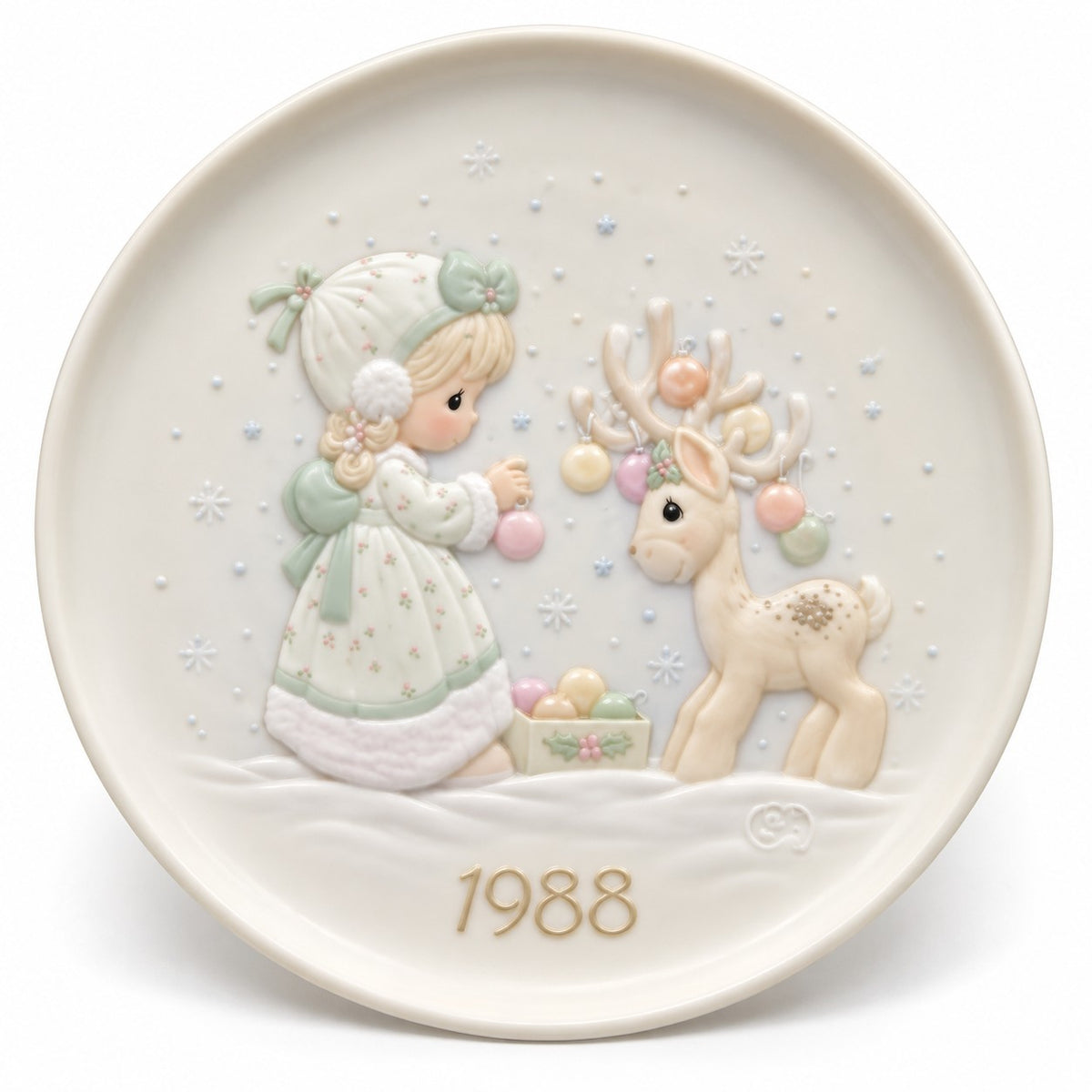 Merry Christmas Deer Vintage Plate