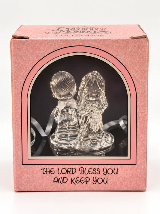 The Lord Bless You And Keep You Vintage Glass Figurine