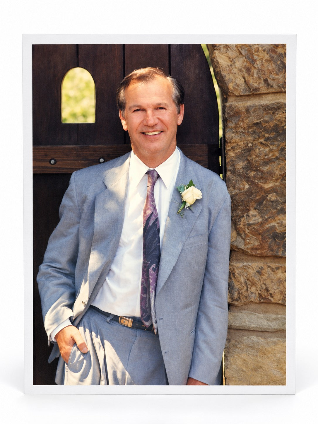 Mr. Butcher In Front Of Garden Door Post Card
