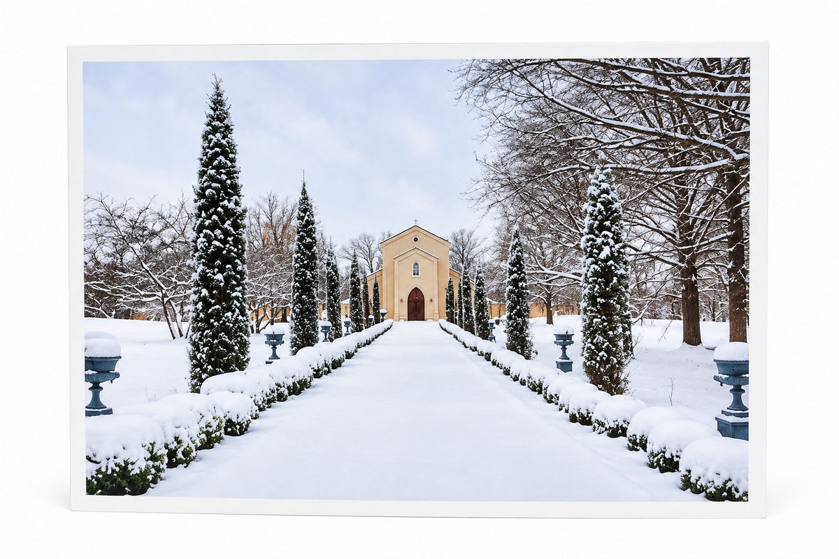 Chapel Exterior Winter Post Card