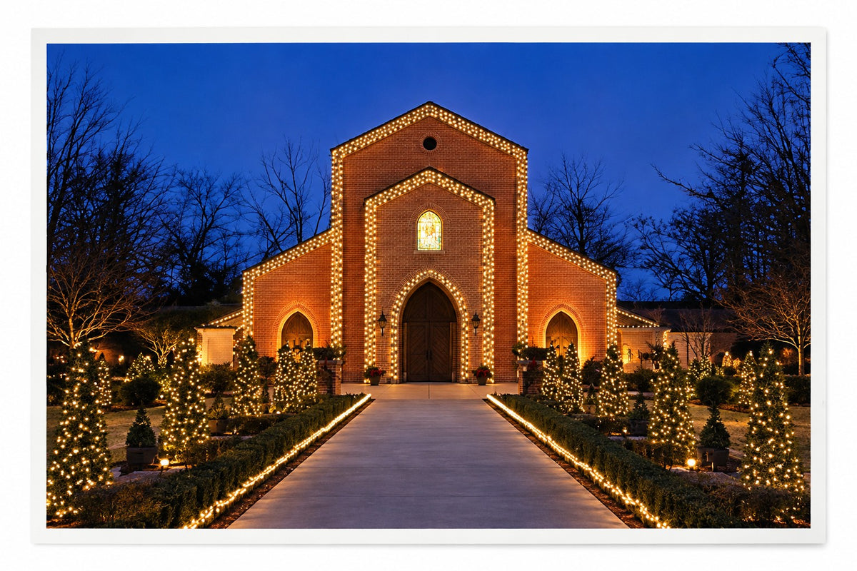 Chapel Exterior Christmas Post Card